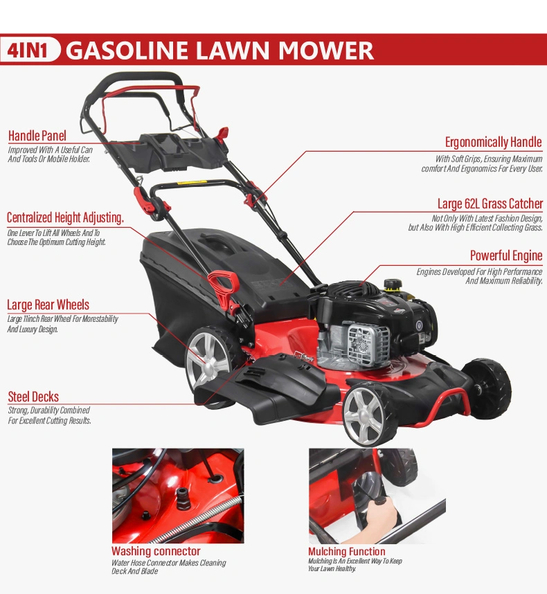 Good Engine Power Self Propelled Zero Turn Mower 19inch Mower Grass Cutter with Cup Holder