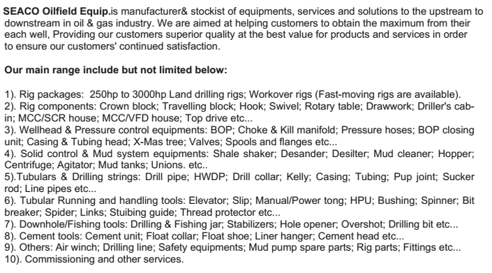 API Solid Control Oil Well Drilling Tool Jet Mud Mixer and Spare Parts